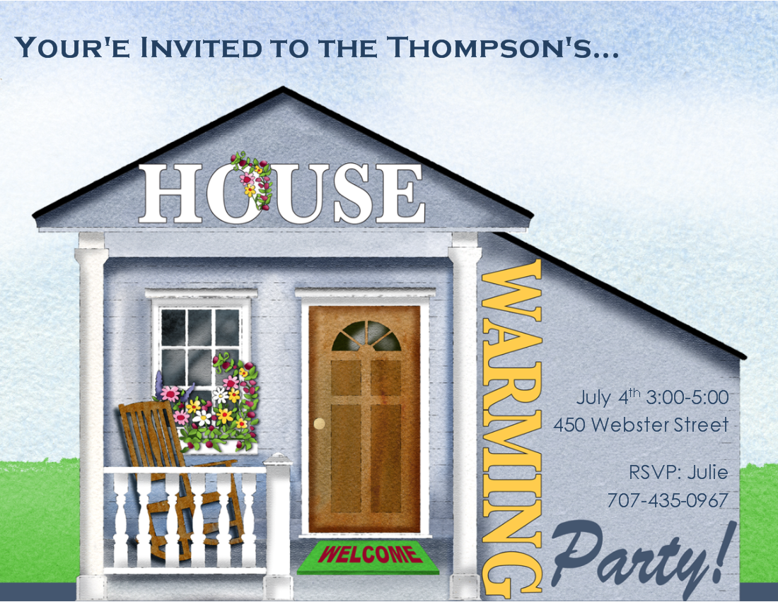 Housewarming Invitation Clipart.