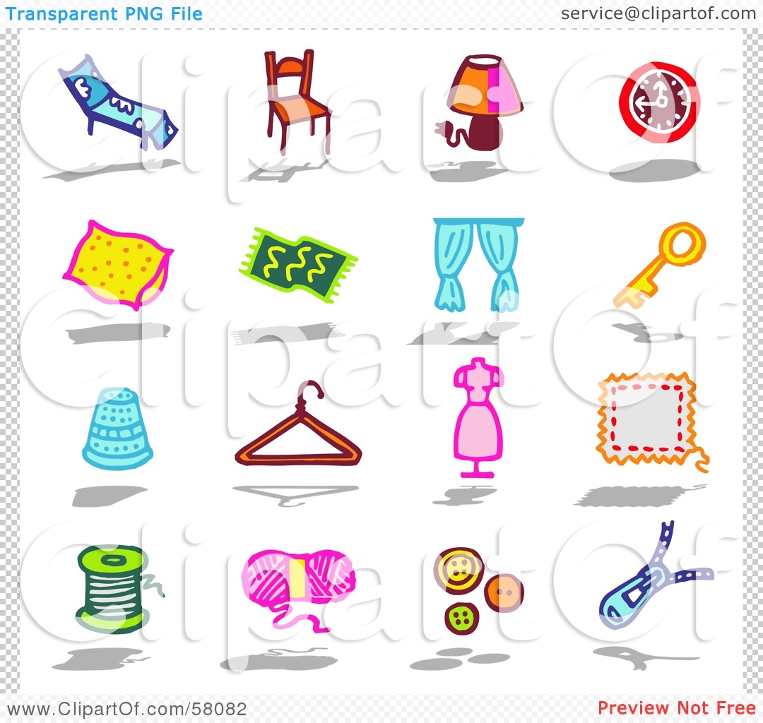 Household items clipart.
