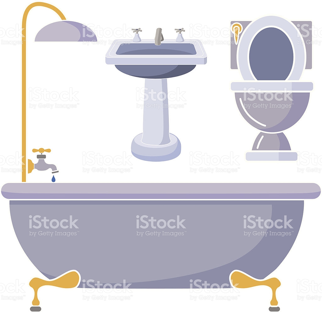 Bathroom Fixtures In Color stock vector art 477671017.