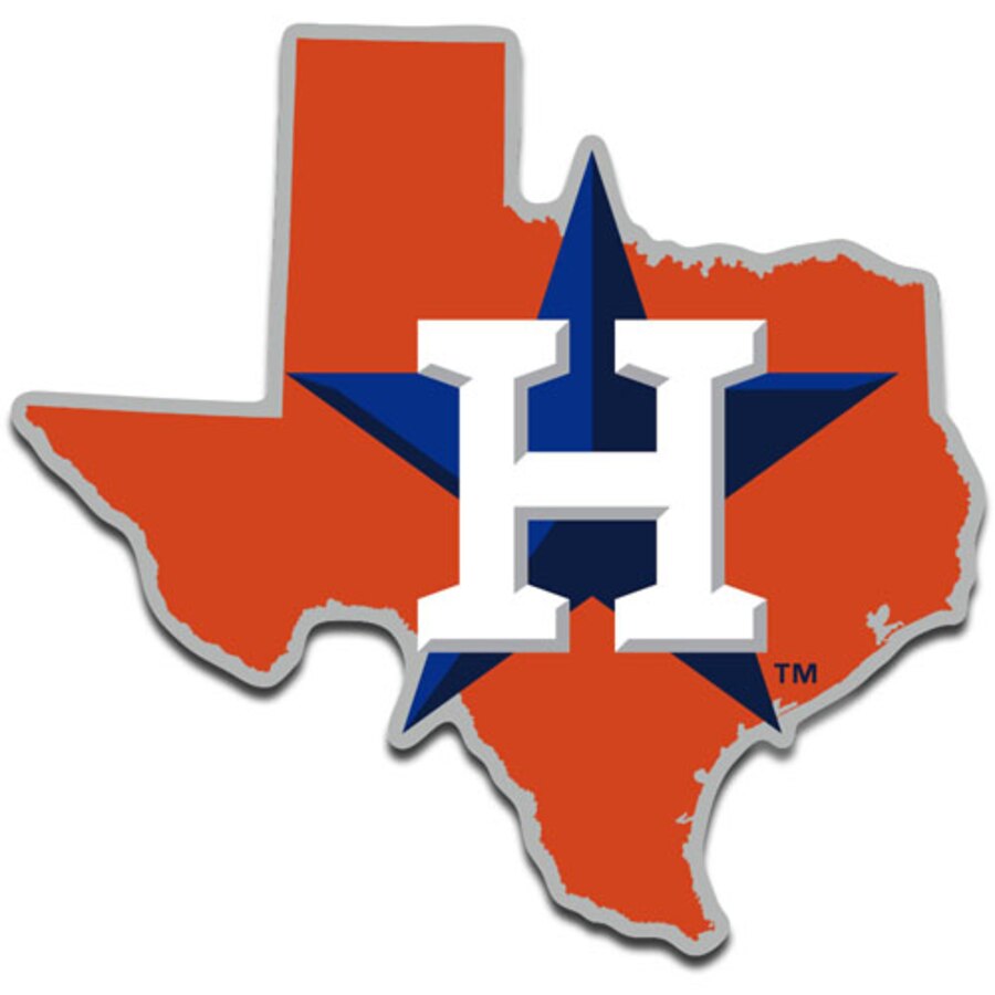 WinCraft Houston Astros Metallic State Shape Acrylic Auto Emblem.