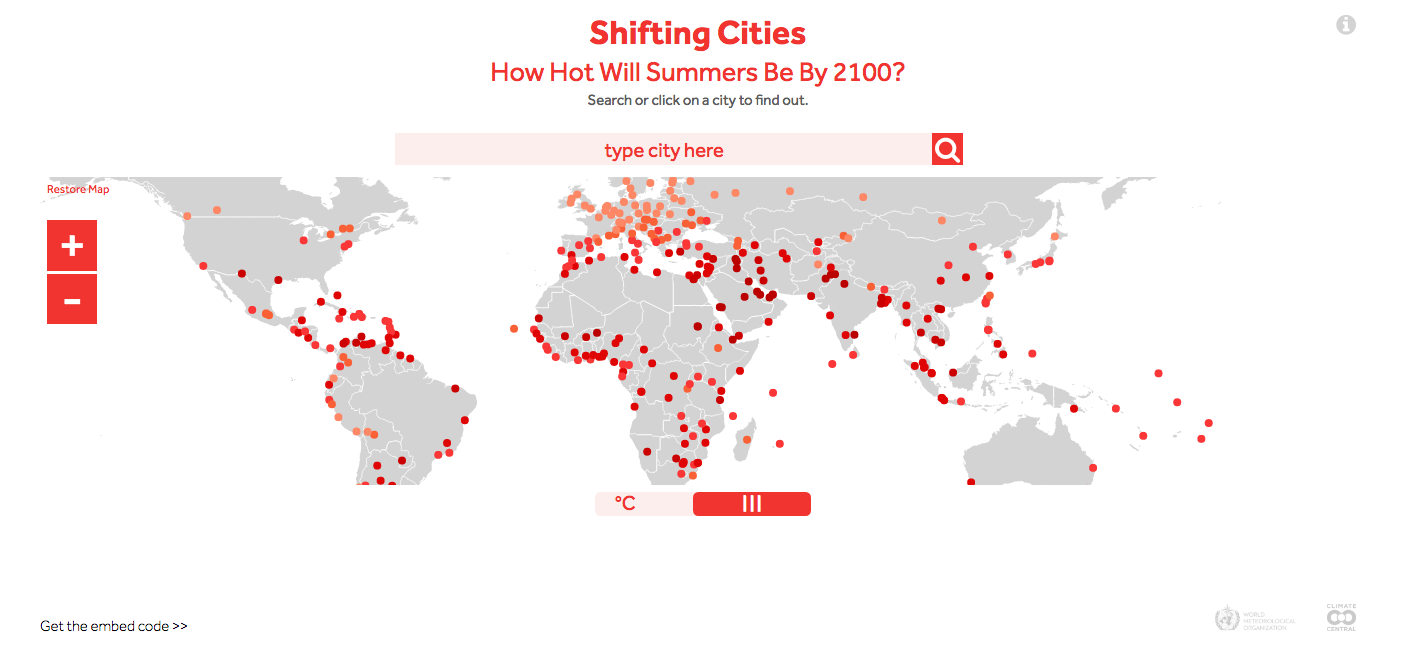 Interactive map shows how Climate Change will affect temperatures in.