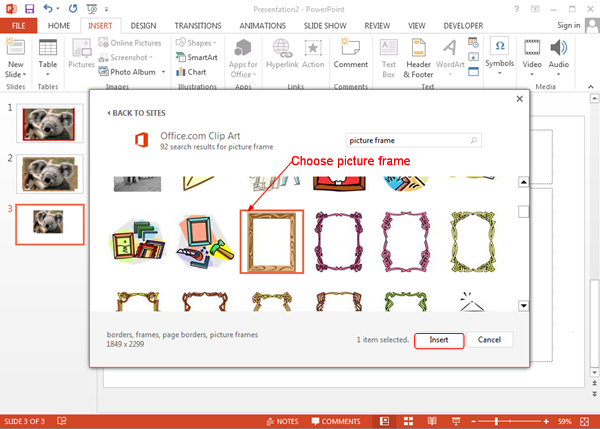 2 Methods to Create Picture Frames in PowerPoint 2013.