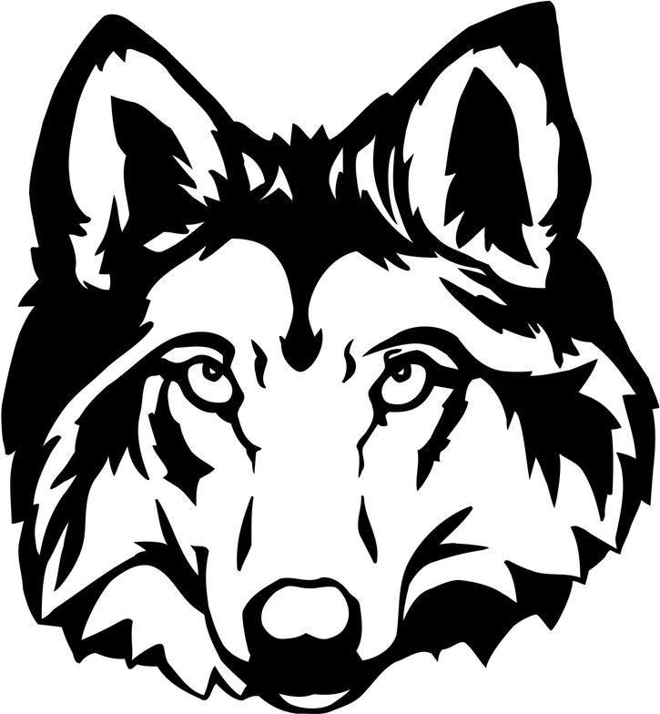 Wolf Head Clipart Black And White.