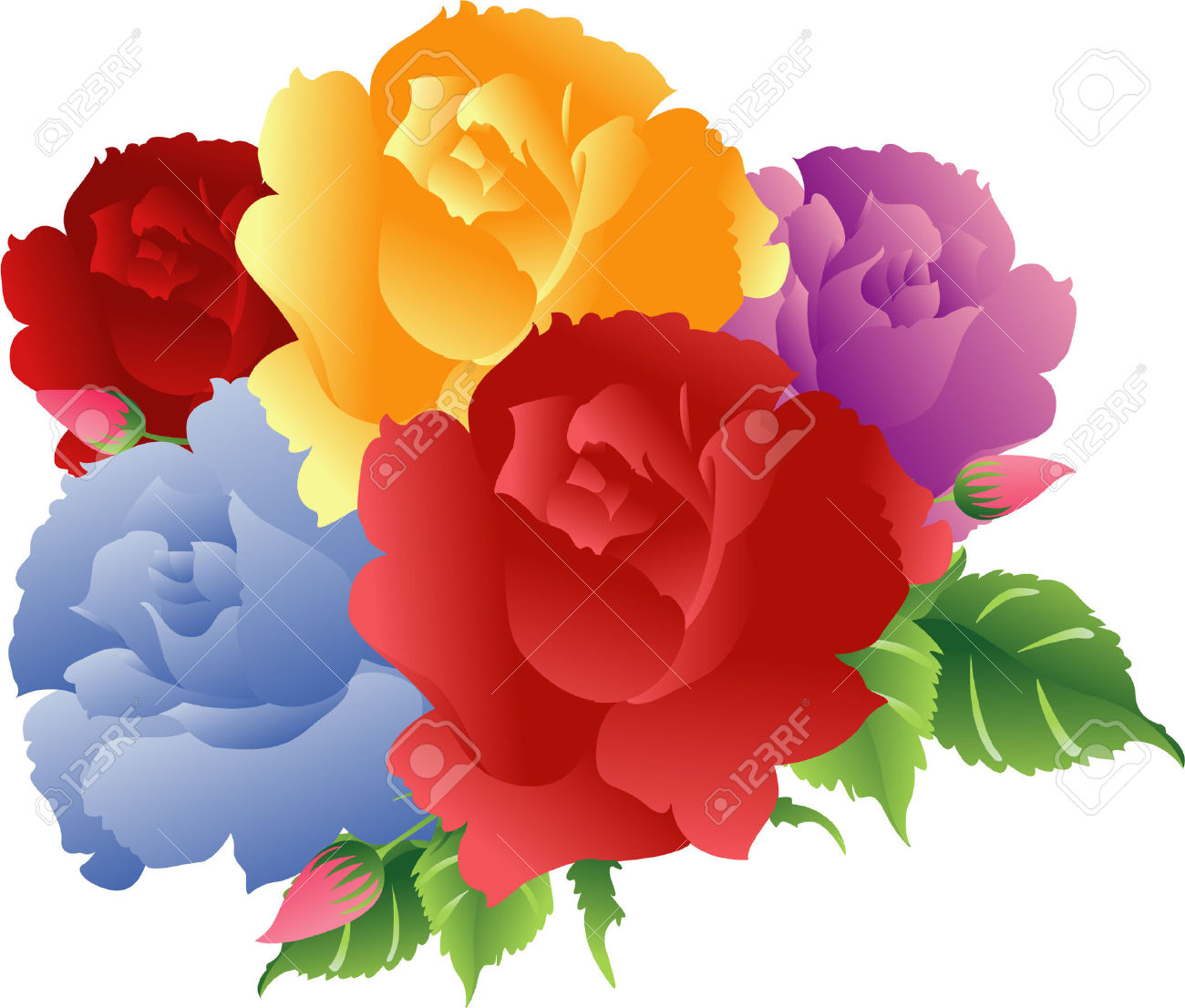 White Rose Bouquet Clip Art