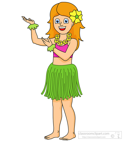 Hawaiian Hula Dancer Clipart.