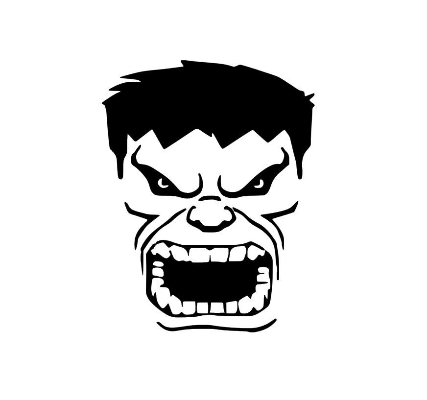Hulk Face Clipart Black And White.