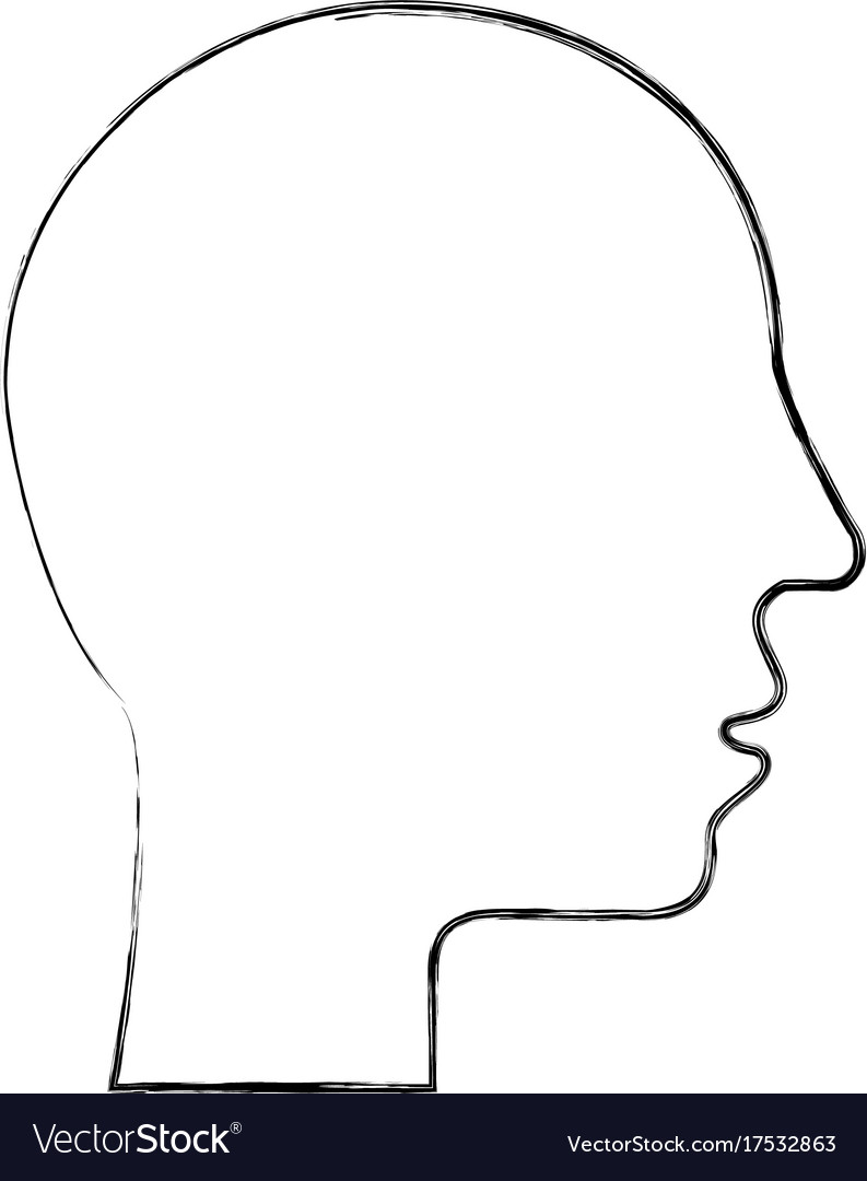 Silhouette human head profile man image.