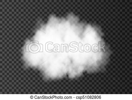 Aislado, fondo., humo, blanco, transparente, nube. Vector.