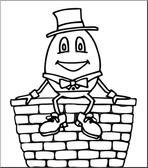 Clip Art: Humpty Dumpty B&W I abcteach.com.
