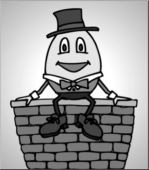 Clip Art: Humpty Dumpty Grayscale I abcteach.com.