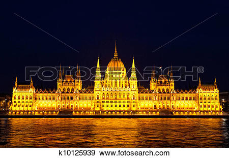 Stock Photograph of Hungarian Parliament Building is the seat of.