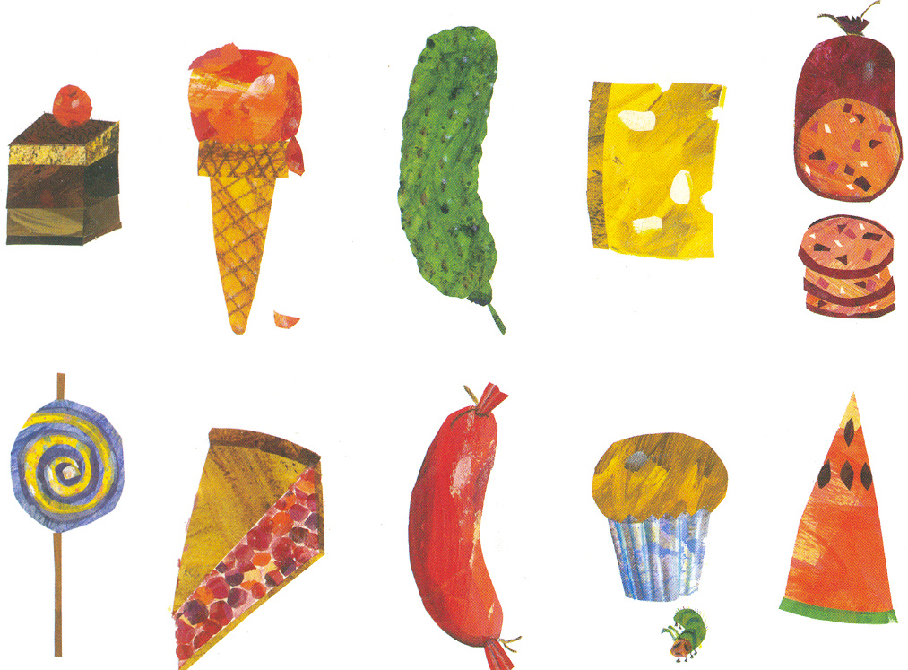 Very Hungry Caterpillar Food Clip Art free image.