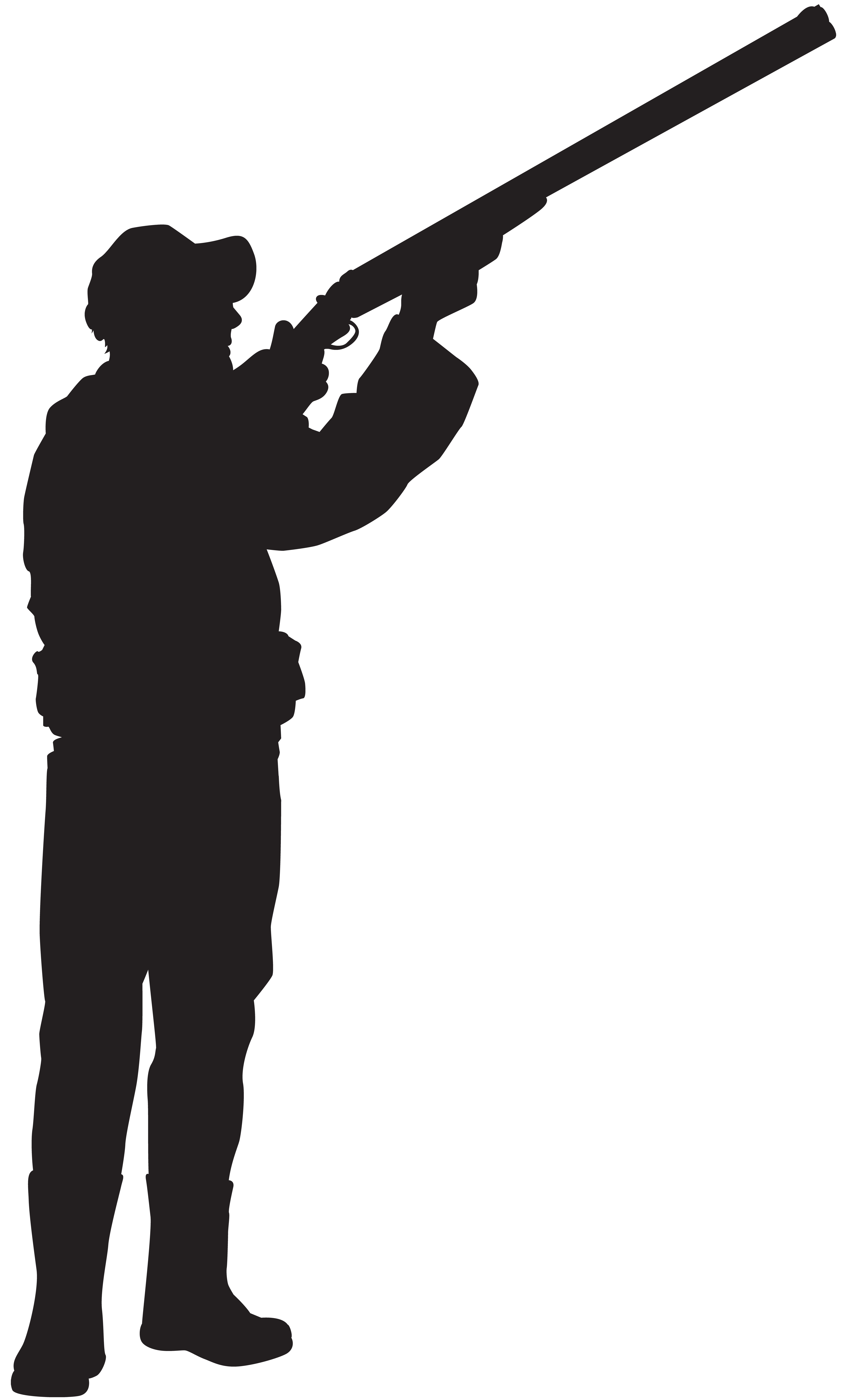 Hunter Silhouette PNG Clip Art Image.