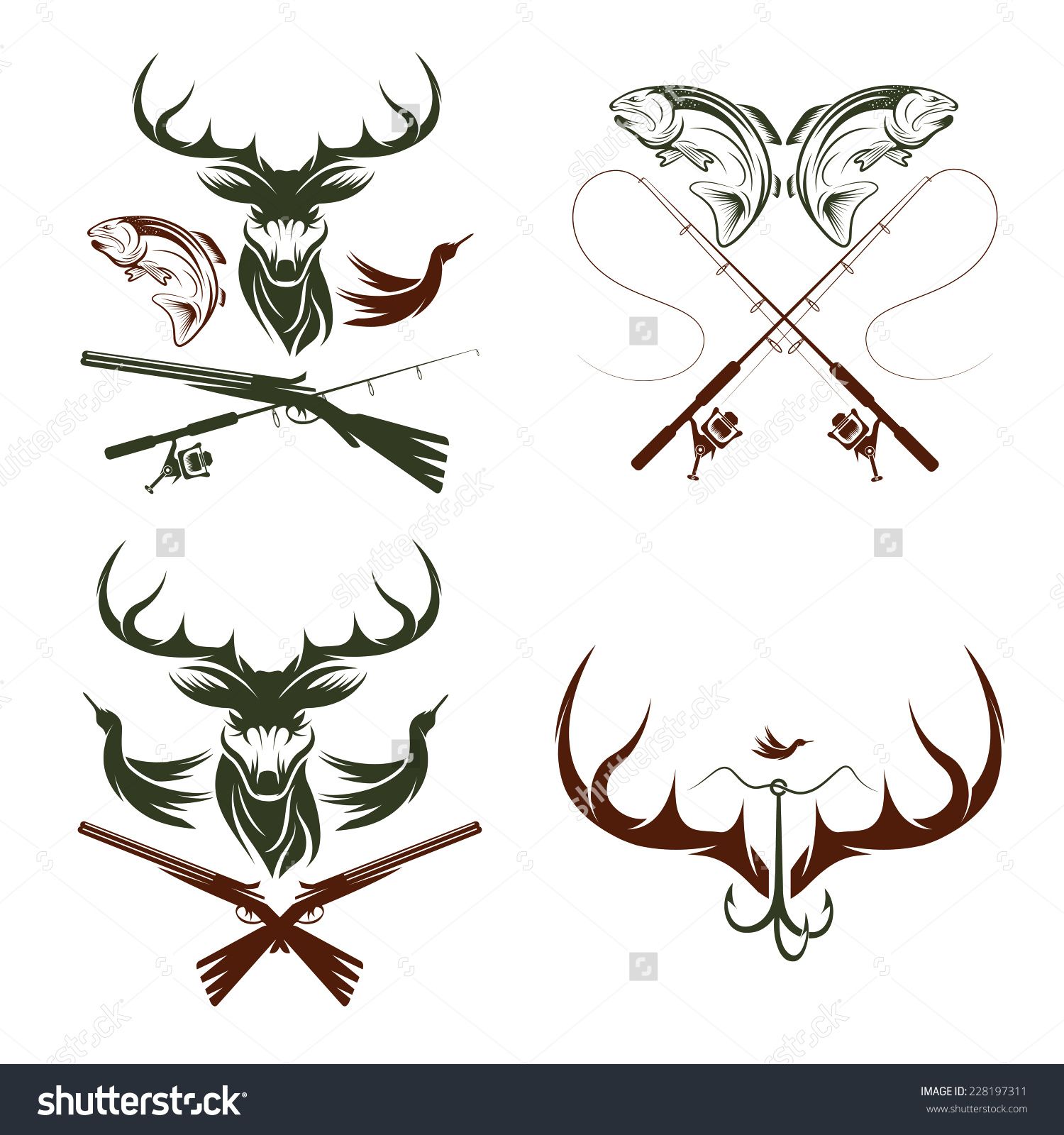 hunting and fishing clipart.