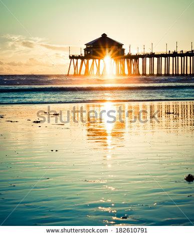Huntington Beach Pier Clipart.