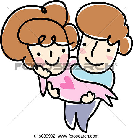 Clipart of husband, love, wife, holding wife, holding, couple.