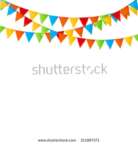 Celebrate Background Party Colorful Flags Vector Stock.