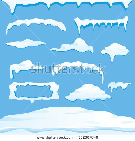Vector Winter Snow Caps Collection Isolated Stock Vector 552007840.