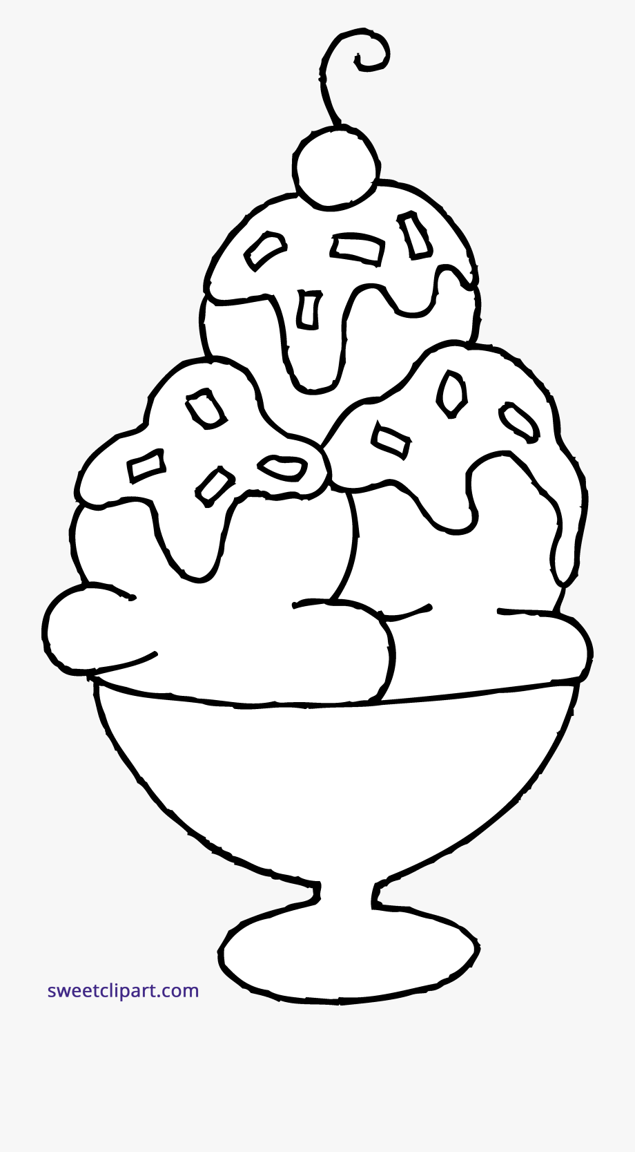 Ice Cream Sundae Coloring Page Clipart Sweet Clip Art.