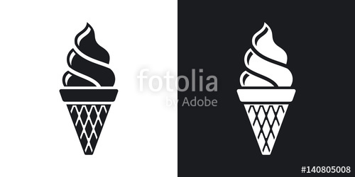 Ice cream icon, stock vector. Two.