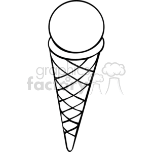 ice cream cone outline clipart. Royalty.