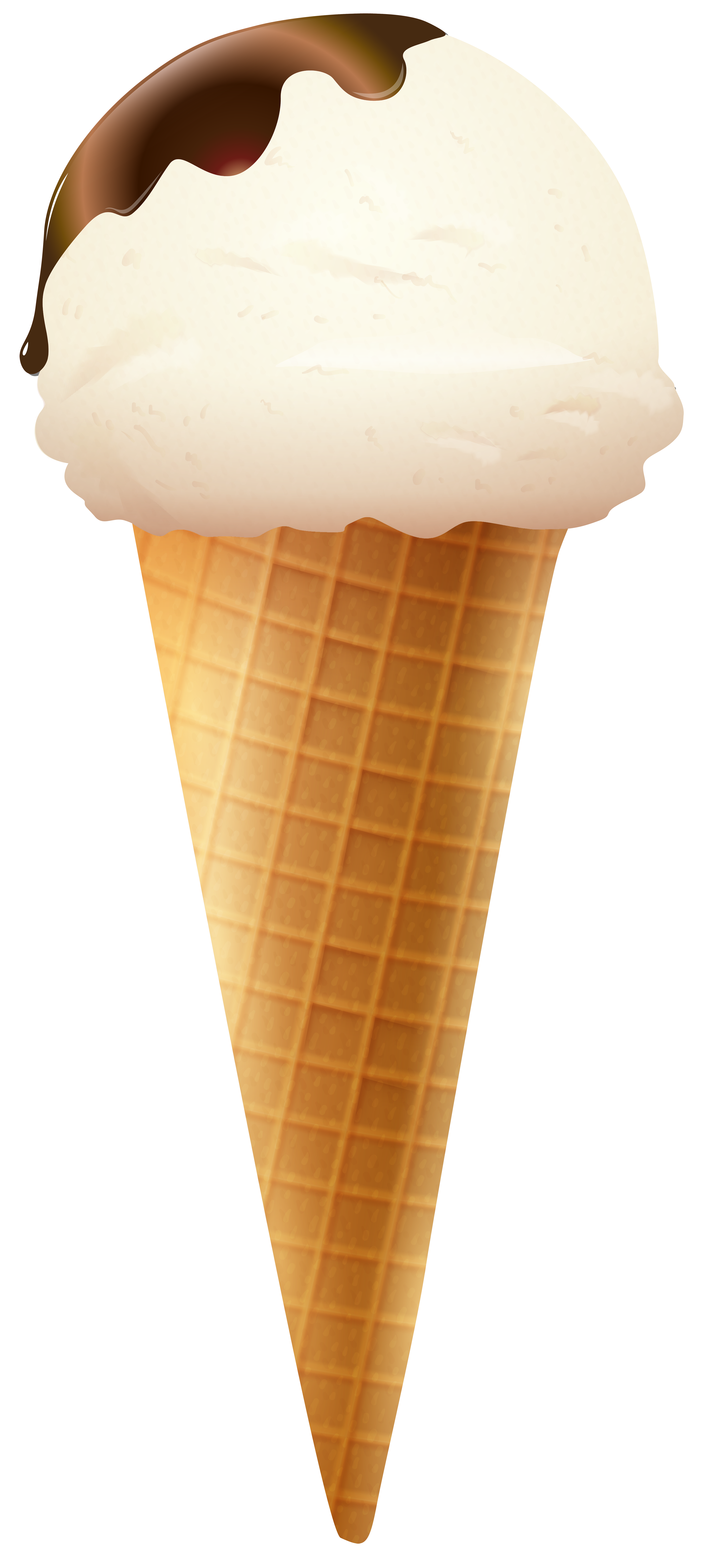 Ice Cream Cone PNG Transparent Clip Art Image.