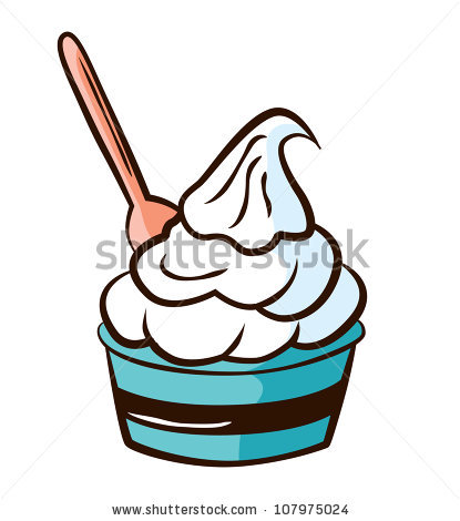 a cup of ice cream with spoon.
