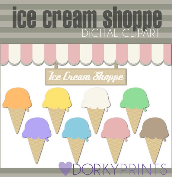 Ice Cream Shoppe Clip Art.