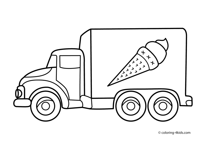 Transportation Ice Cream Truck Gif Printable Coloring Page Of.