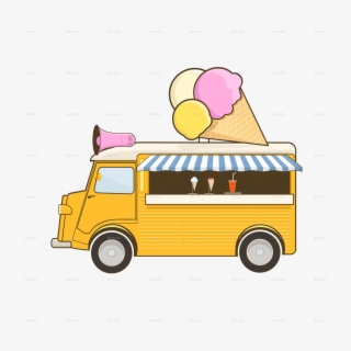 Free Ice Cream Truck Clip Art with No Background.