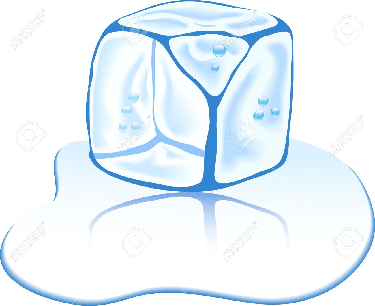 Ice cube melting clipart.