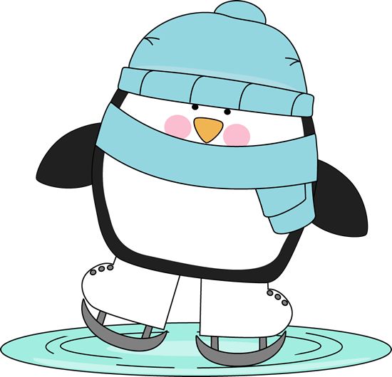 Penguin skating on ice..