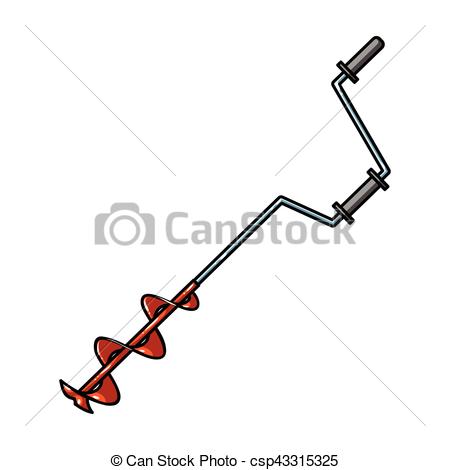 Vector Illustration of Fishing ice screw icon in cartoon style.