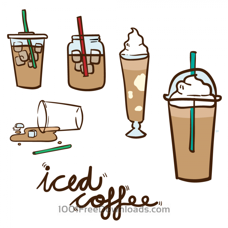 Iced coffee clipart.