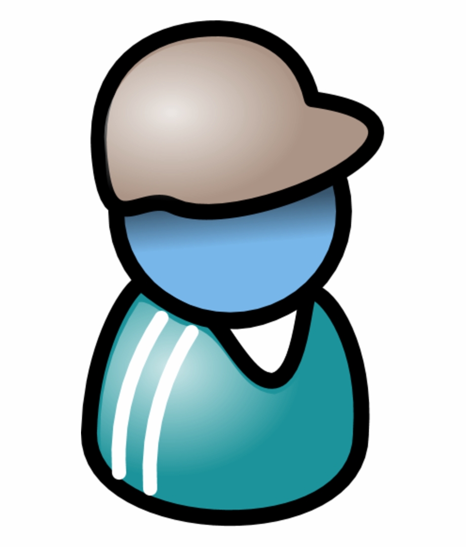 User Icon Male Man Wearing Football Hat.