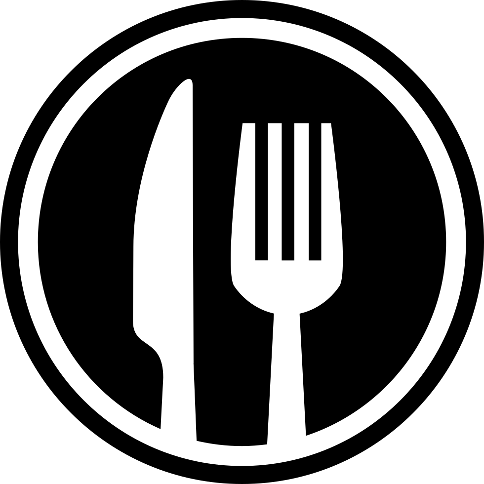 Fork And Knife Cutlery Circle Interface Symbol For Restaurant Svg.