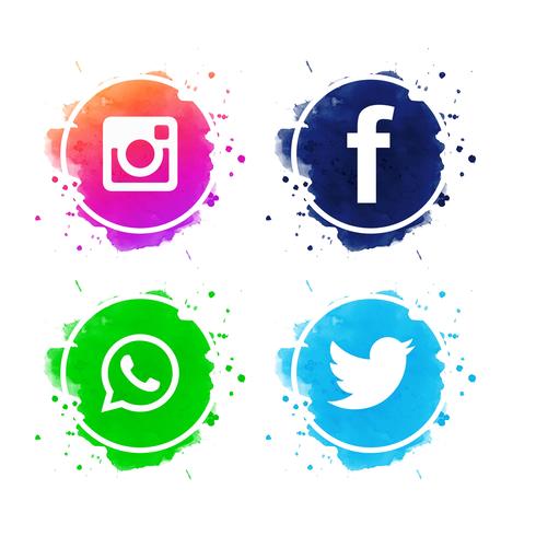 Beautiful social media icons set vector.