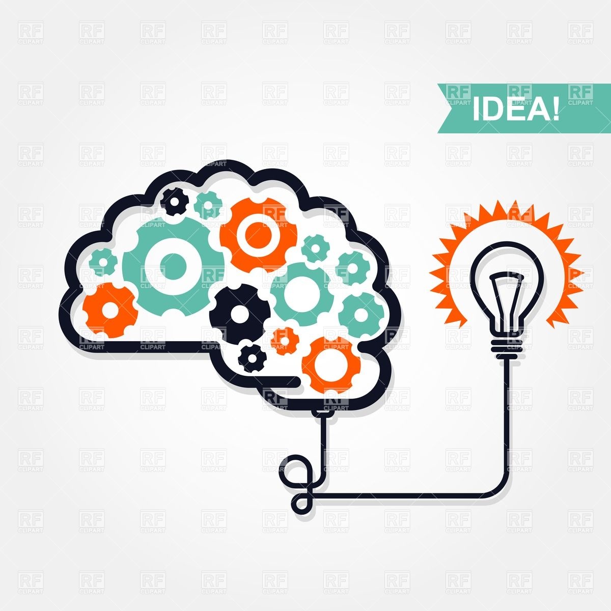Idea With Gears Clipart.