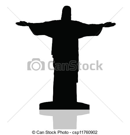 Clipart vettoriali di Cristo, Redentore, Janeiro, de, Rio, vettore.