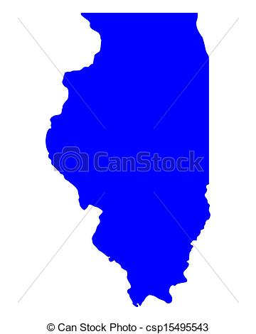 EPS Vector of Map of Illinois csp15495543.