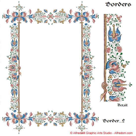 illuminated manuscript borders floral