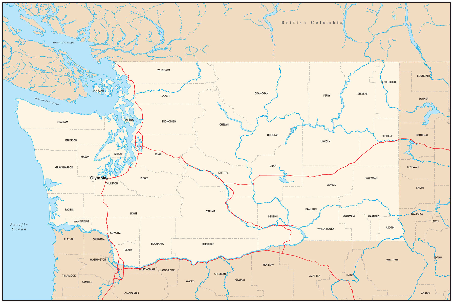 Image Pacific Northwest Map Clipart 2 
