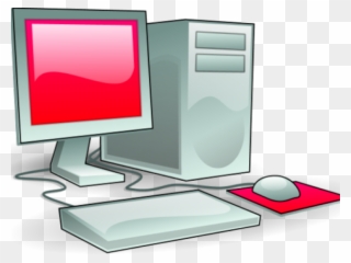 Screen Clipart Red Computer.