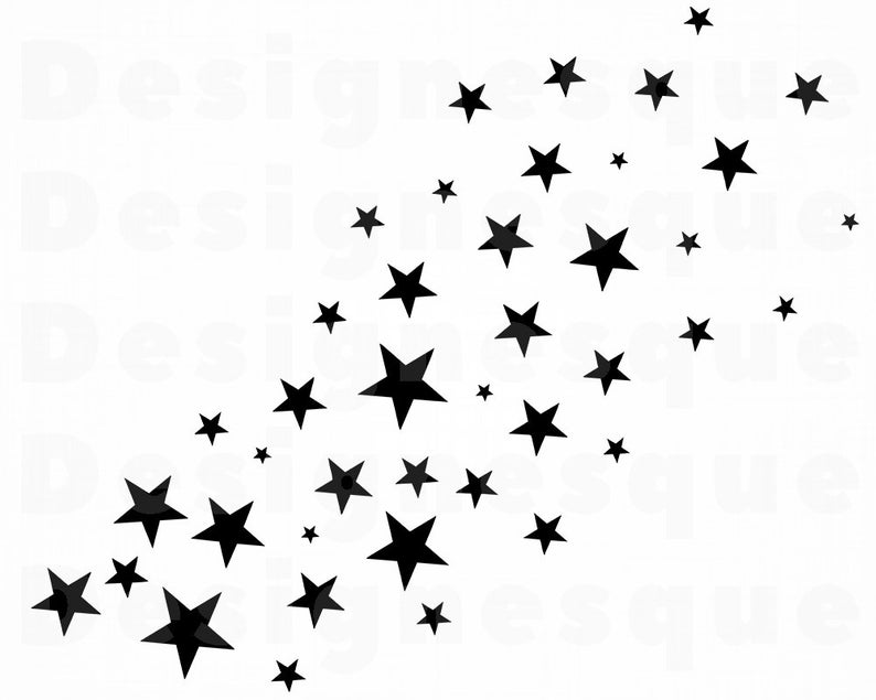 Stars SVG, Star Shower SVG, Stars Clipart, Stars Cut Files For Silhouette,  Stars Files for Cricut, Stars Dxf, Stars Png, Eps, Stars Vector.