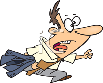 Royalty Free Clipart Image of a Guy in a Hurry #395207.