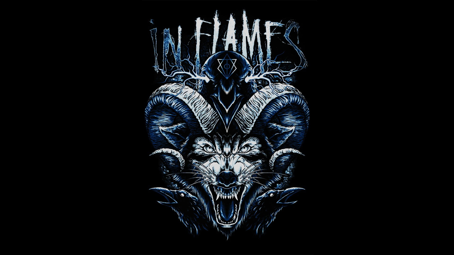 In Flames logo, In Flames, wolf, raven, Jesterhead HD.