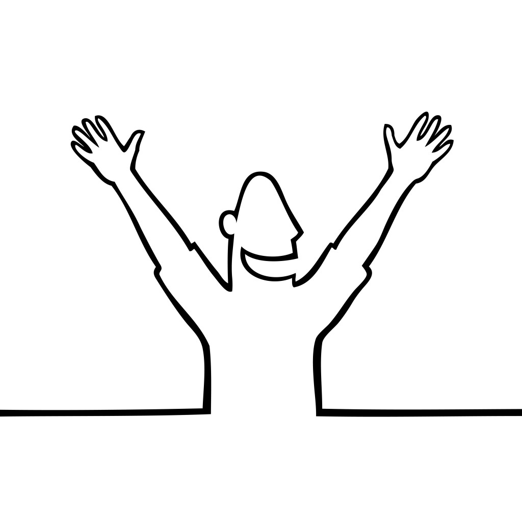 Hands in the air clipart.