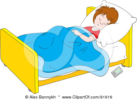 Boy In Bed Clipart.