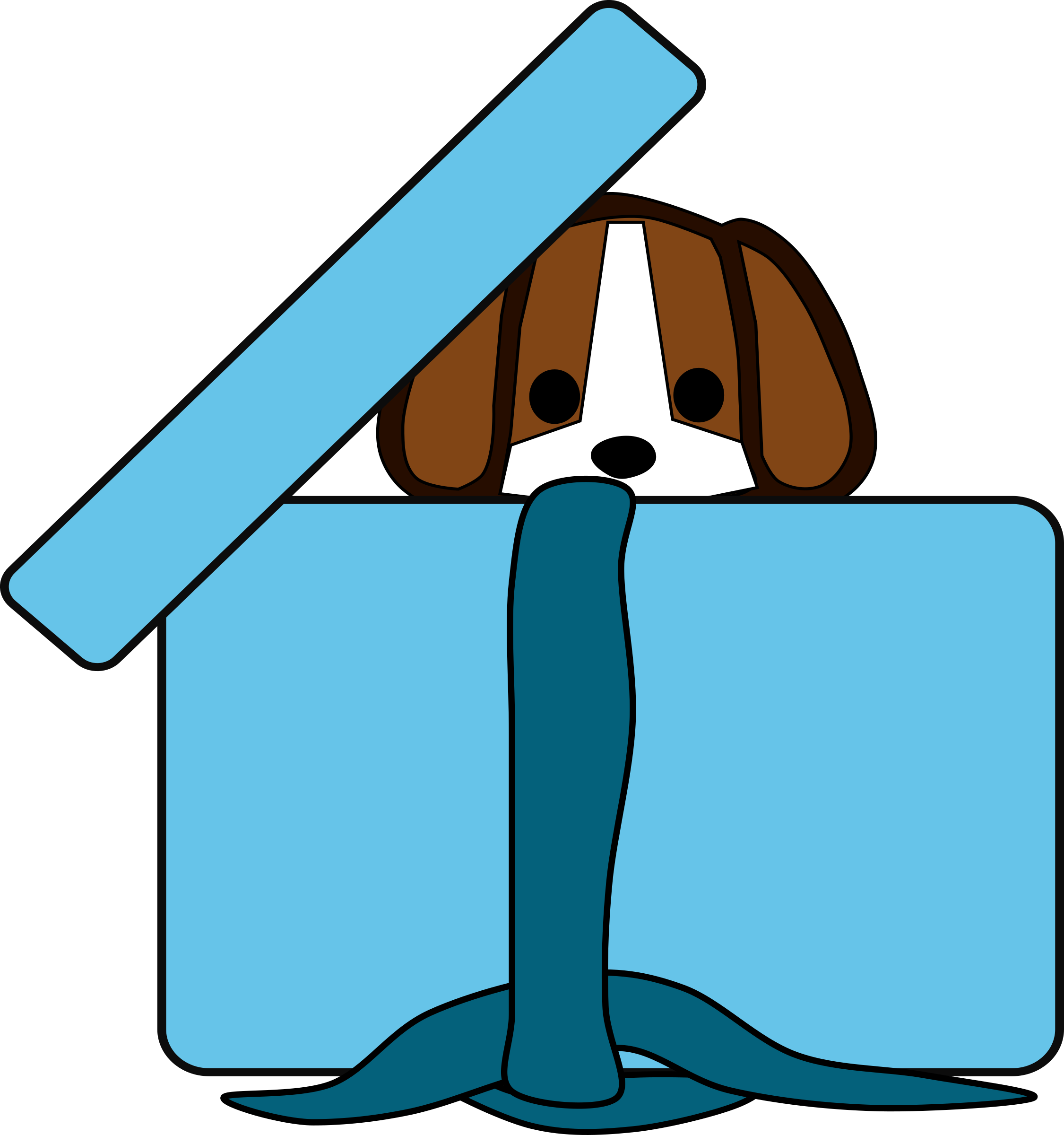 Puppy In Box Clipart.
