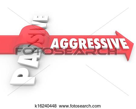 Pictures of Aggressive Arrow Over Word Passive Action Vs Inaction.